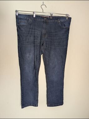 Huntington Beach Club Men's Blue Jeans Straight Leg Denim Dark Wash 42 x 28‎